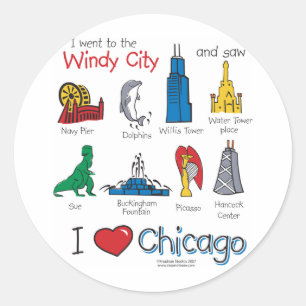 Chicago--kids-Icons-NEW-[Co Classic Round Sticker