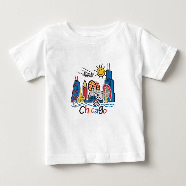 Chicago Kids Skyline Baby T-Shirt (Front)