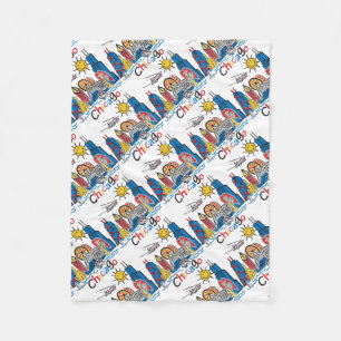 Chicago Kids Skyline Fleece Blanket