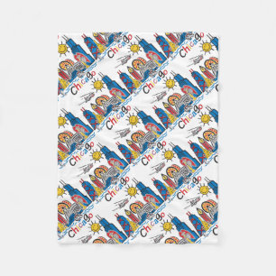 Chicago Kids Skyline Fleece Blanket