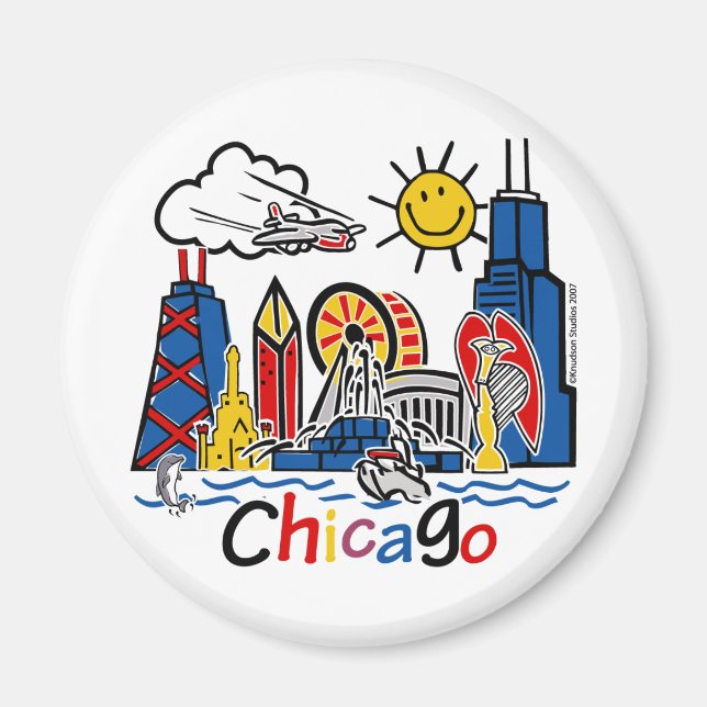 Chicago Kids Skyline Magnet (Front)
