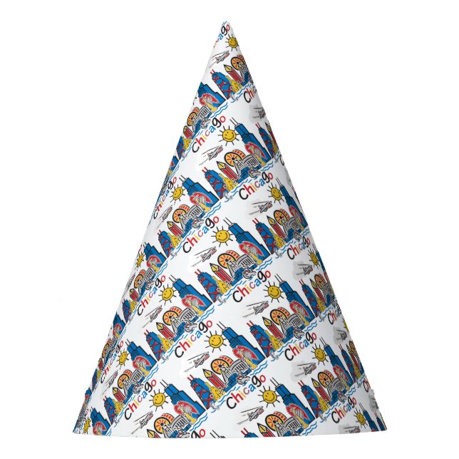 Chicago Kids Skyline Party Hat (Front)
