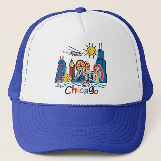Chicago Kids Skyline Trucker Hat (Front)