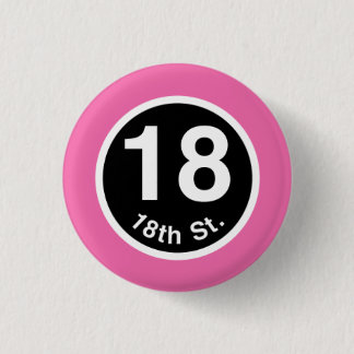Chicago L 18th St. Pink Line 3 Cm Round Badge