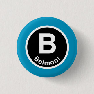 Chicago L Belmont Blue Line 3 Cm Round Badge