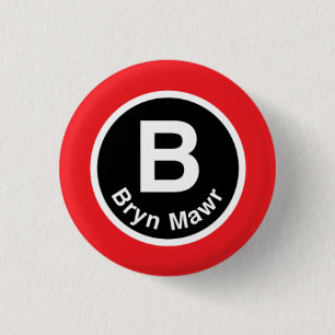 Chicago L Bryn Mawr Red Line 3 Cm Round Badge