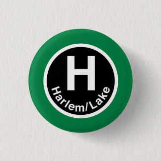 Chicago L Harlem Green L 3 Cm Round Badge