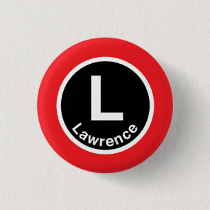 Chicago L Lawrence Red Line 3 Cm Round Badge