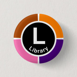 Chicago L Library Loop 3 Cm Round Badge