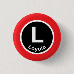 Chicago L Loyola Red Line 3 Cm Round Badge