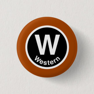 Chicago L Western Brown Line 3 Cm Round Badge