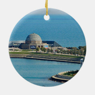 Chicago Lakefront Planetarium Photo Ceramic Ornament