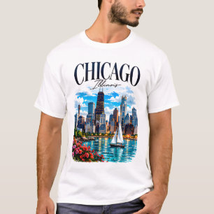 Chicago Lakefront Skyline T-Shirt