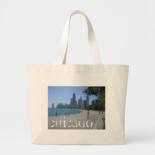 Chicago Lakeshore Large Tote Bag (Front)