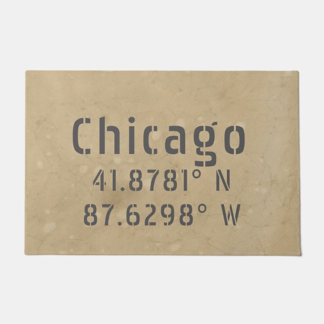 Chicago Latitude Longitude II Doormat (Front)