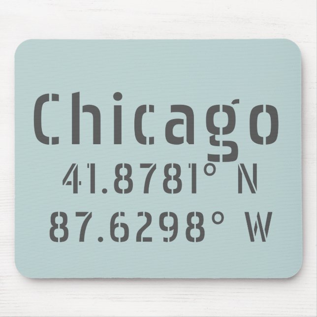 Chicago Latitude Longitude Mouse Pad (Front)