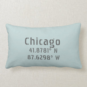Chicago Latitude Longitude Throw Pillow