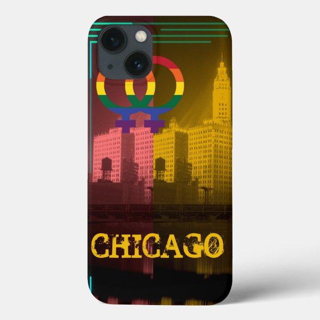 Chicago Lesbian Interest Colourful Pride Gay Case-Mate iPhone Case (Back)