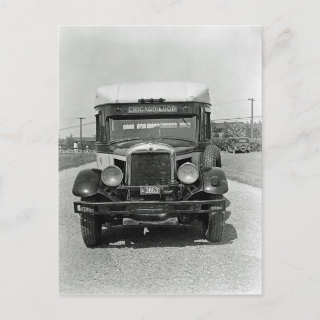 Chicago Loop City Bus 1920's Photograph  Postcard (Front)