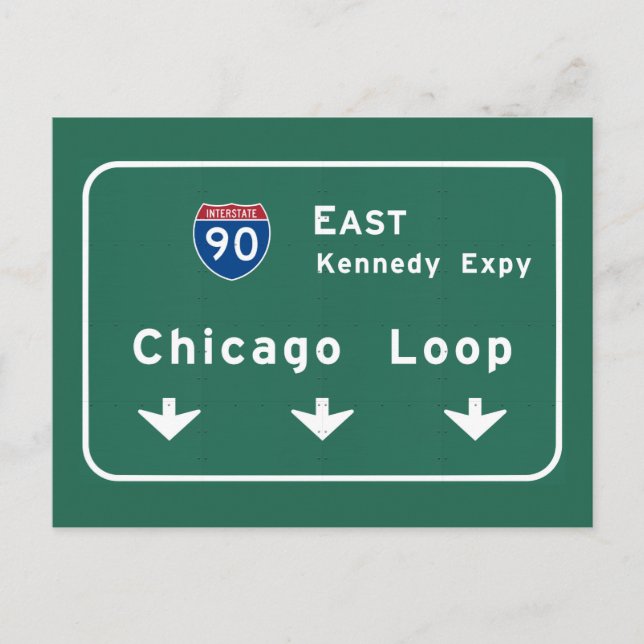 Chicago Loop I-90 E Interstate Illinois IL Postcard (Front)