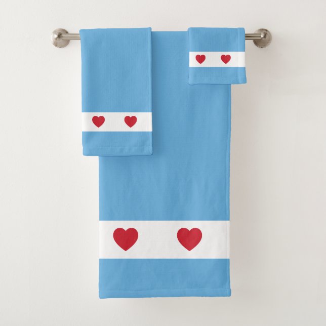 Chicago Love | Bath Towel Set | Blue (Insitu)