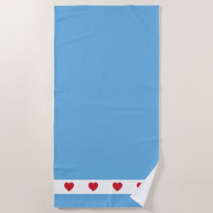 Chicago Love   Beach Towel   Blue