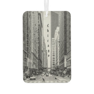 Chicago Madison Street Grayscale Air Freshener