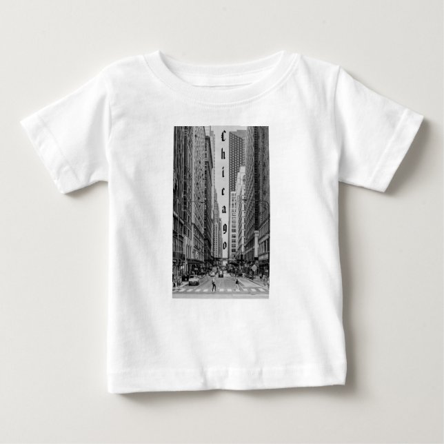 Chicago Madison Street Grayscale Baby T-Shirt (Front)