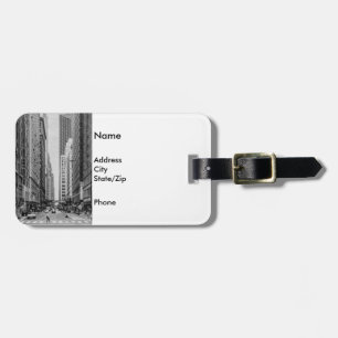 Chicago Madison Street Grayscale Luggage Tag