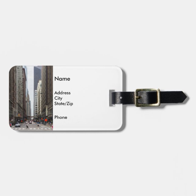 Chicago Madison Street Luggage Tag (Front Horizontal)