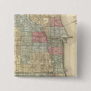 Chicago Map by Mitchell 15 Cm Square Badge