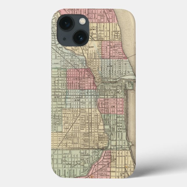 Chicago Map by Mitchell Case-Mate iPhone Case (Back)
