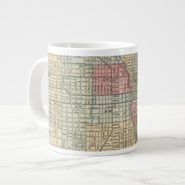 Chicago Map by Mitchell Large Coffee Mug (Front Left)