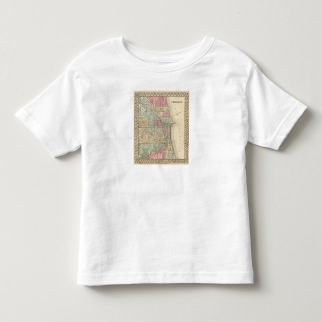 Chicago Map by Mitchell Toddler T-Shirt (Front)