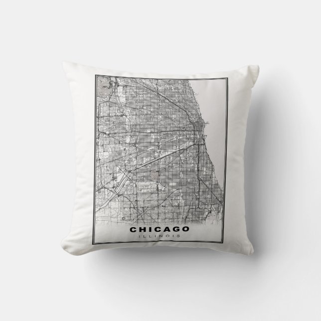 Chicago Map Cushion (Front)