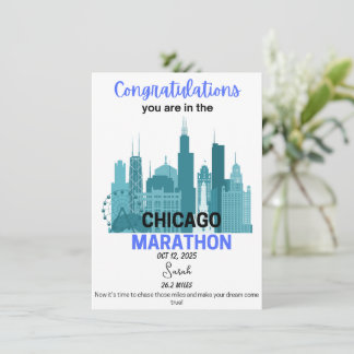 Chicago Marathon 2025 Acceptance Runner Gift     
