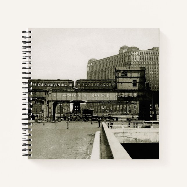 CHICAGO MERCHANDISE MART TROLLEY TRAIN WATERCOLOR NOTEBOOK (Front)