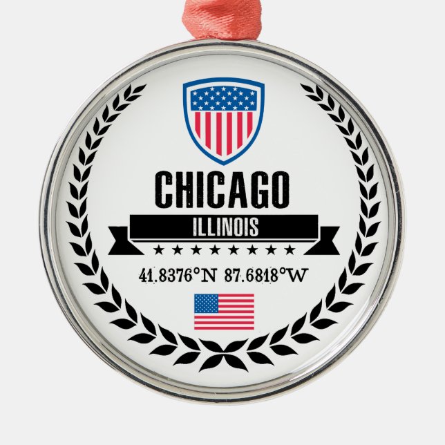 Chicago Metal Ornament (Front)