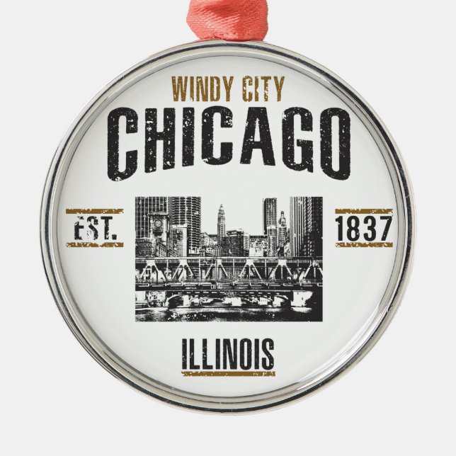 Chicago Metal Tree Decoration (Front)