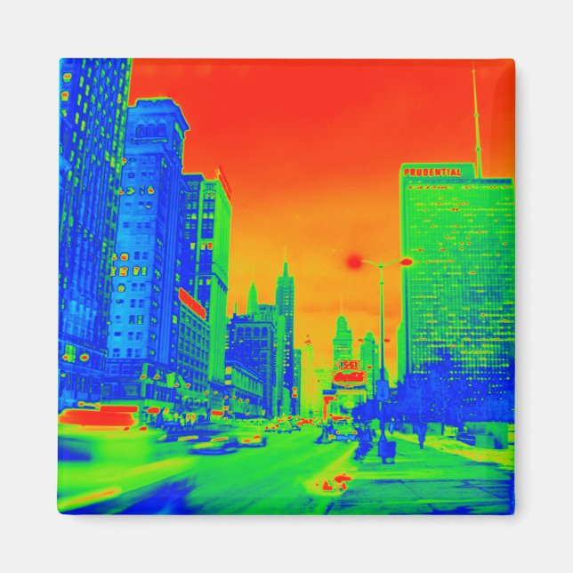 Chicago Michigan Avenue @ Night March 6, 1967 Neon Magnet (Front)