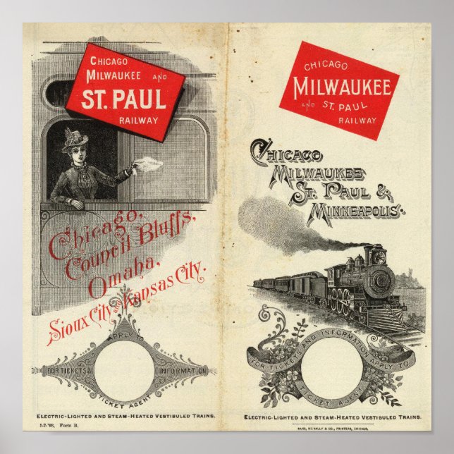 Chicago Milwaukee and St Paul Railway Poster (Front)