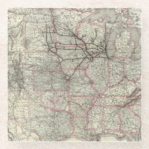 Chicago Milwaukee and St Paul Ry and connections Glass Coaster