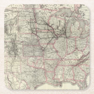 Chicago Milwaukee and St Paul Ry and connections Square Paper Coaster