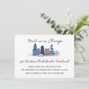 Chicago Minimalist Bachelorette Invitation