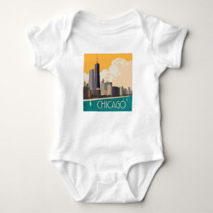 Chicago   Modern Skyline Baby Bodysuit