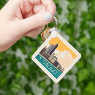 Chicago Modern Skyline Key Ring