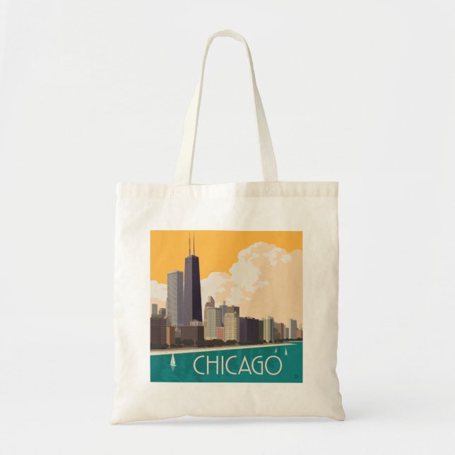 Chicago | Modern Skyline Tote Bag (Front)