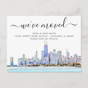Chicago Moving Announcement Postcard