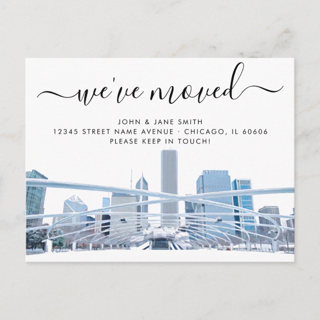 Chicago Moving Announcement Postcard (Front)