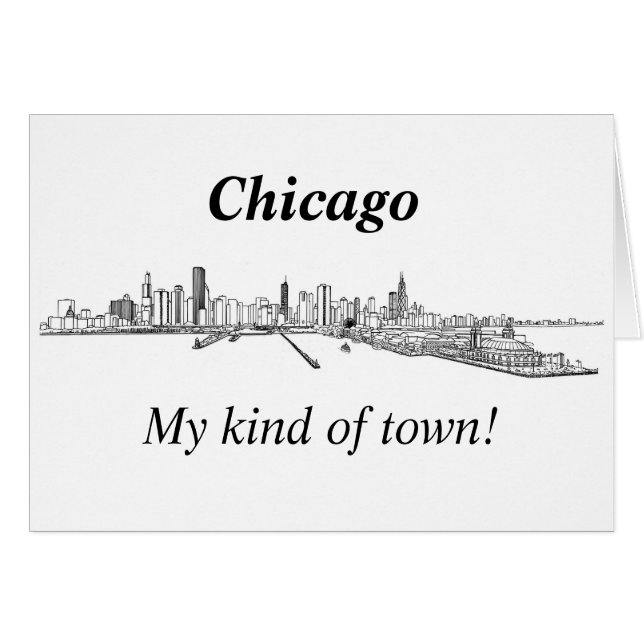 Chicago My Kind of Town! skyline line art (Front Horizontal)